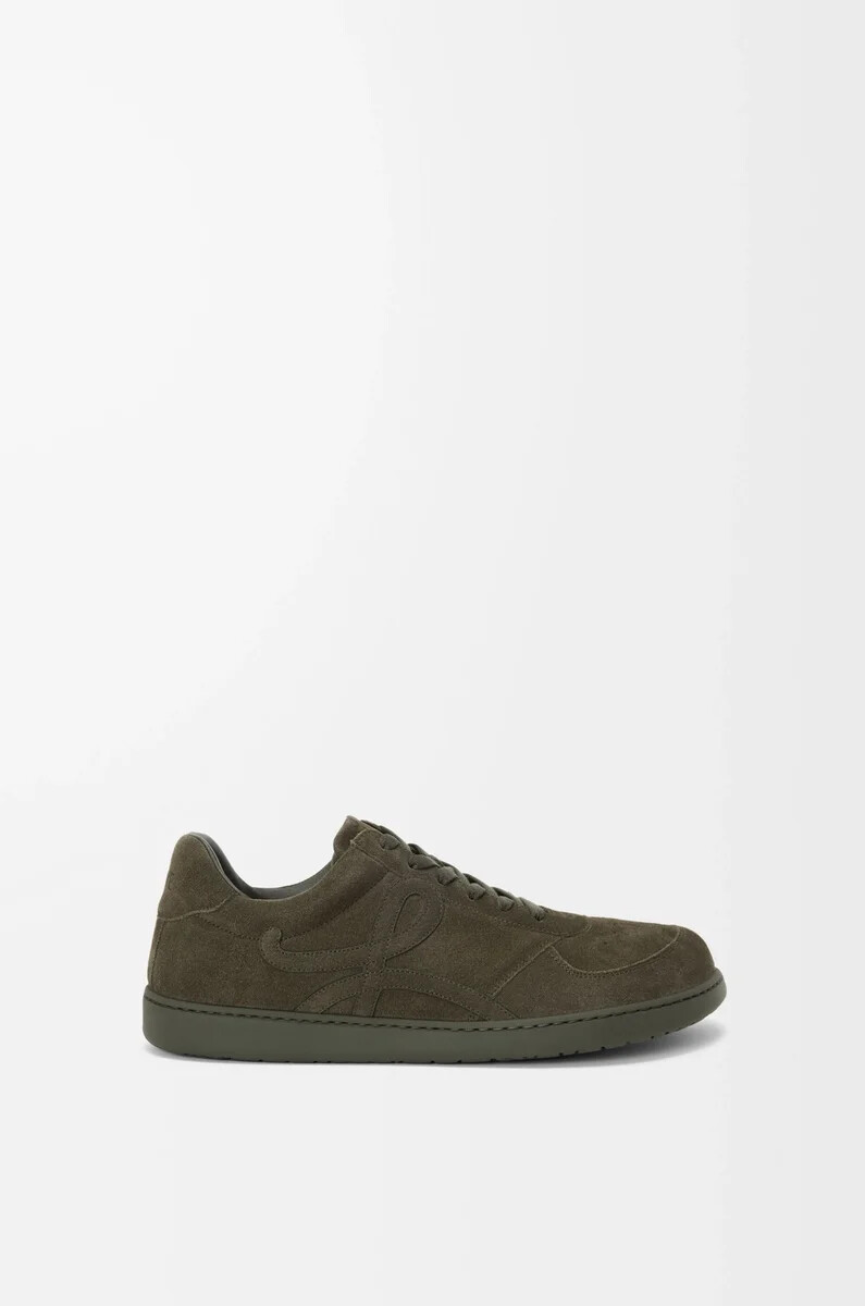 zapatilla jambo en ante de becerro verde oliva