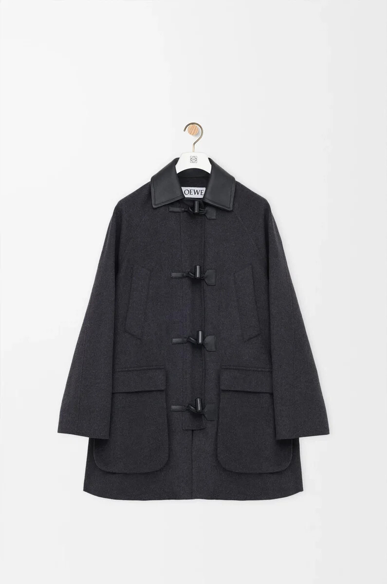 abrigo de lana y cachemira charcoal melange
