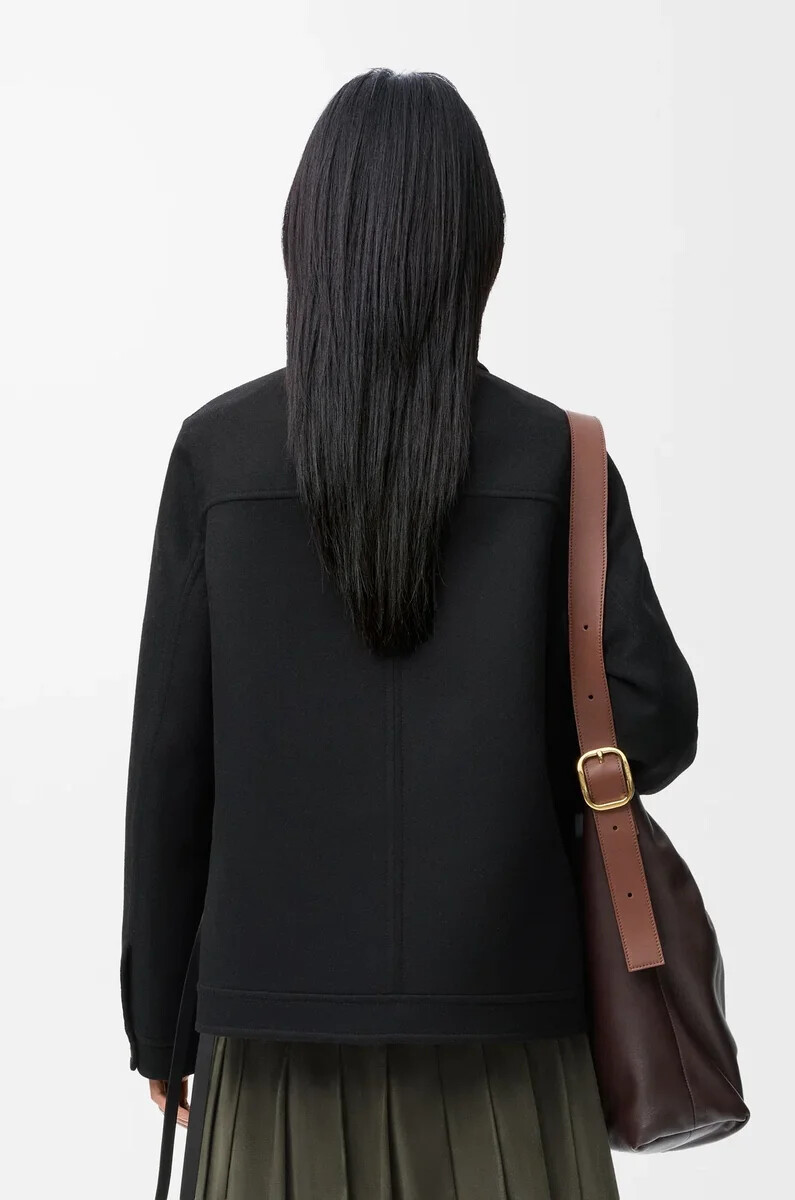chaqueta de trabajo de lana y cachemira negra