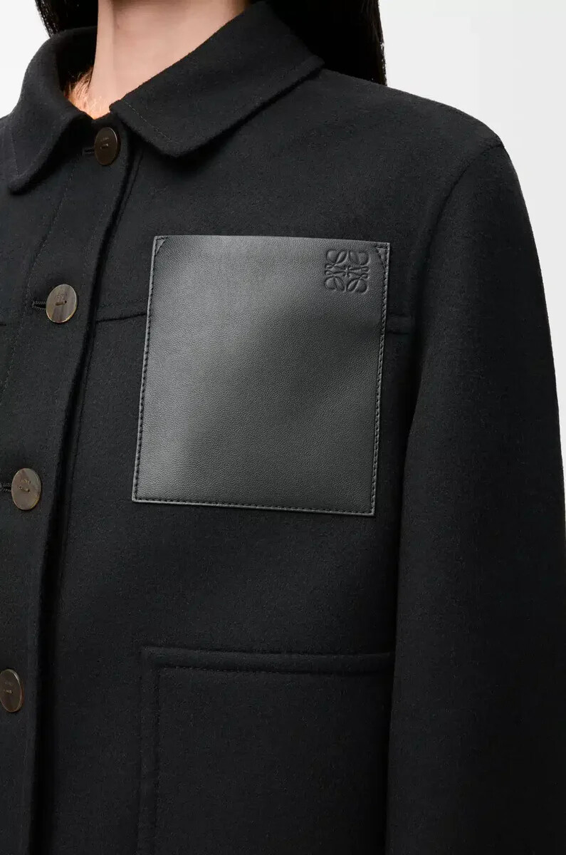 chaqueta de trabajo de lana y cachemira negra