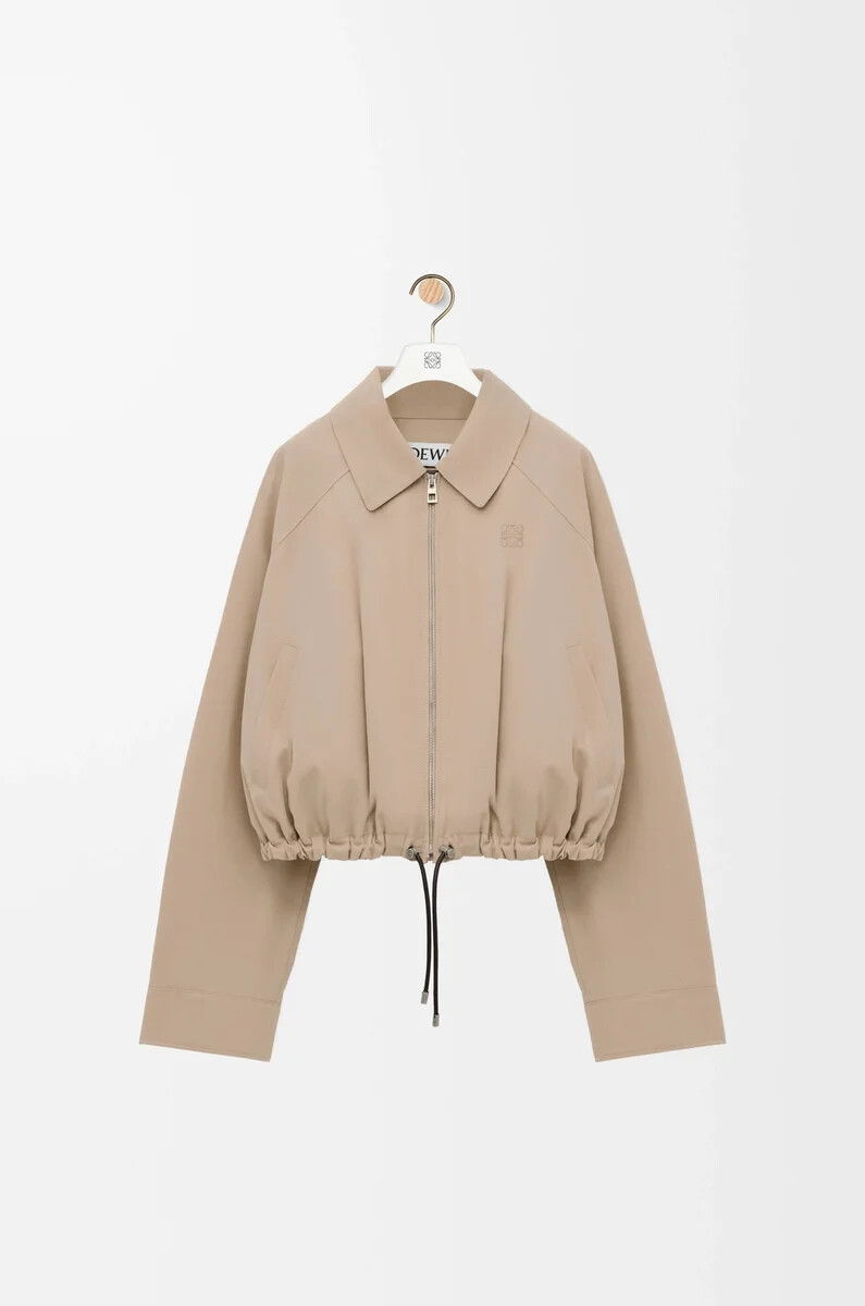 chaqueta globo en algodón beige