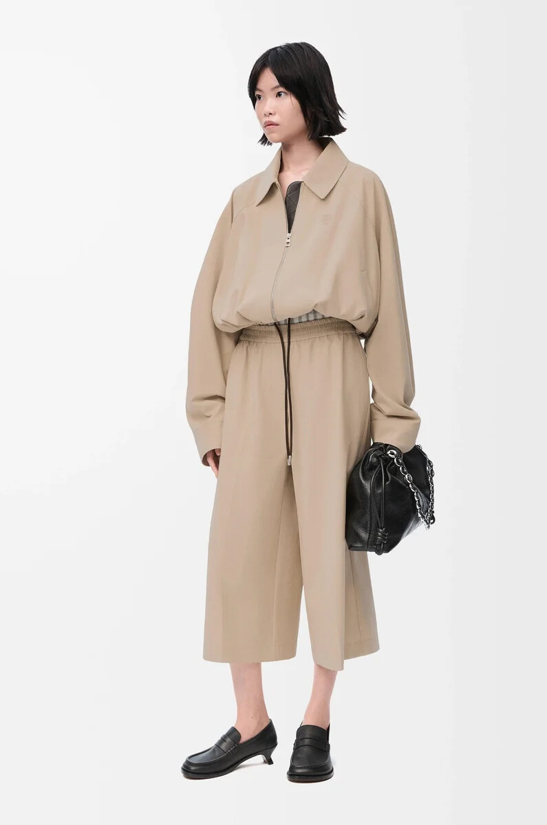 chaqueta globo en algodón beige