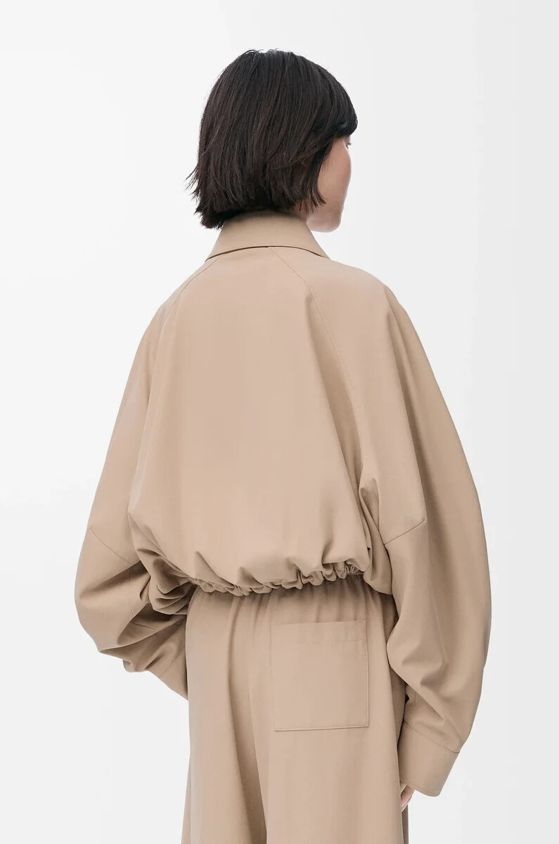 chaqueta globo en algodón beige