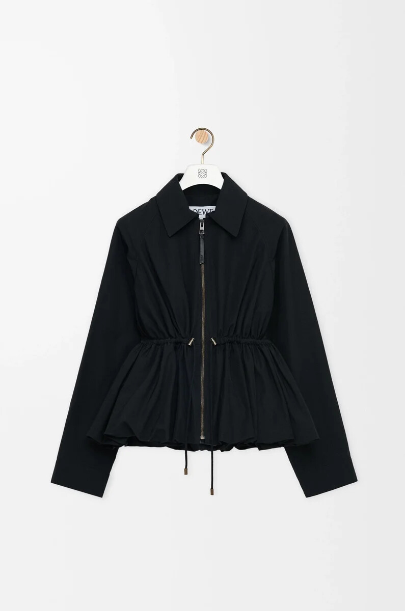 chaqueta en mezcla de algodón negra