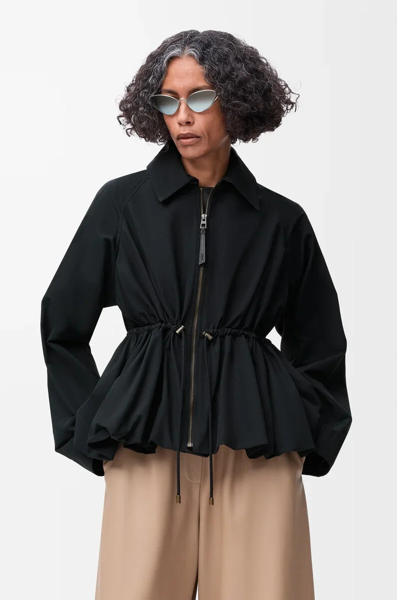 chaqueta en mezcla de algodón negra