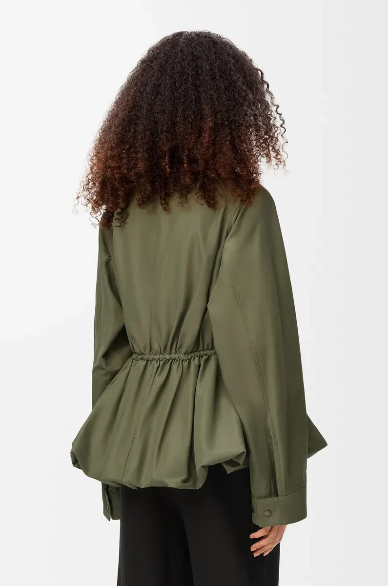chaqueta en mezcla de algodón verde caqui