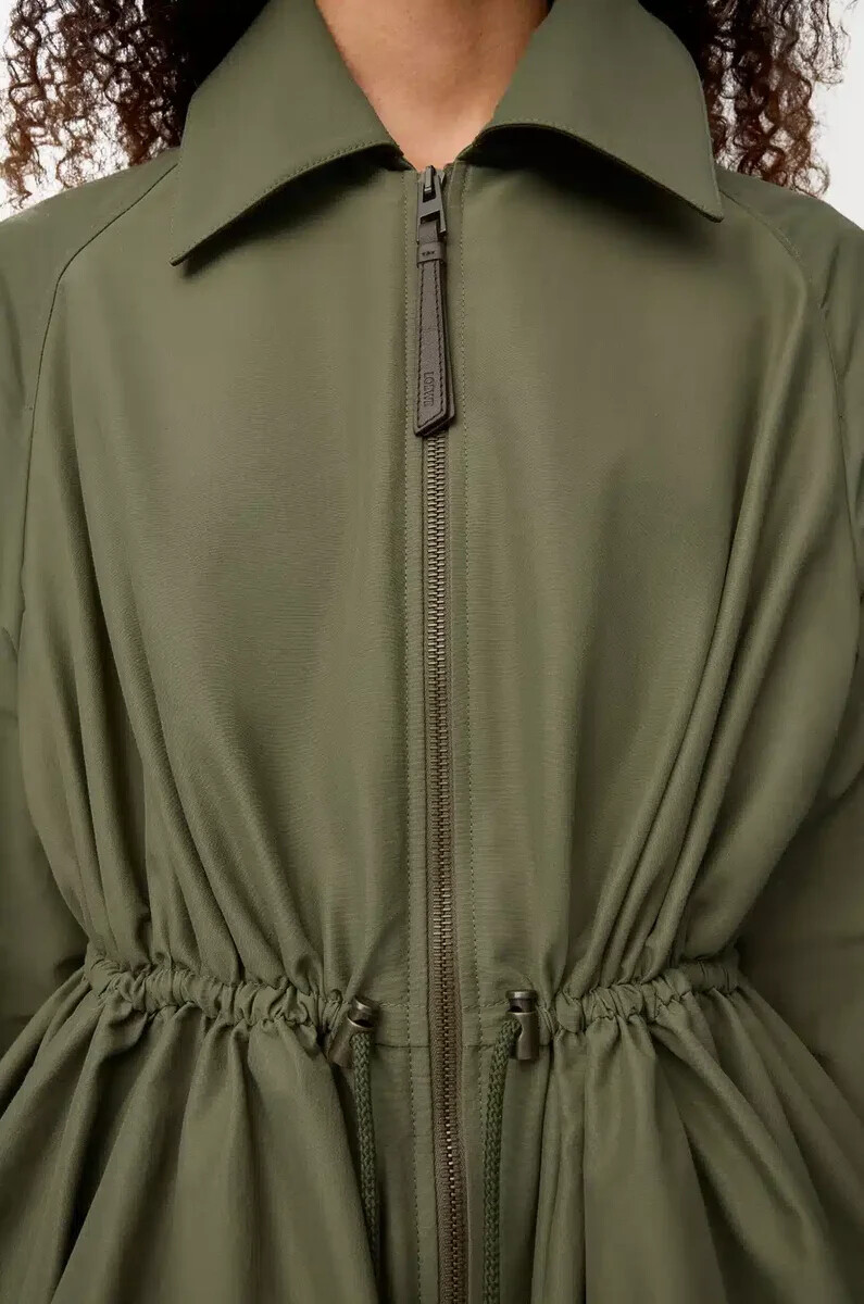 chaqueta en mezcla de algodón verde caqui