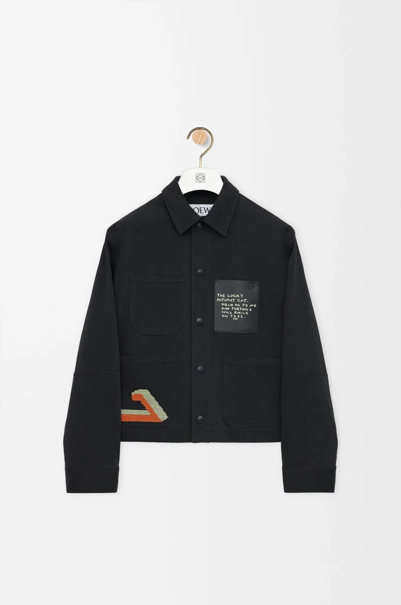 chaqueta de algodón negra