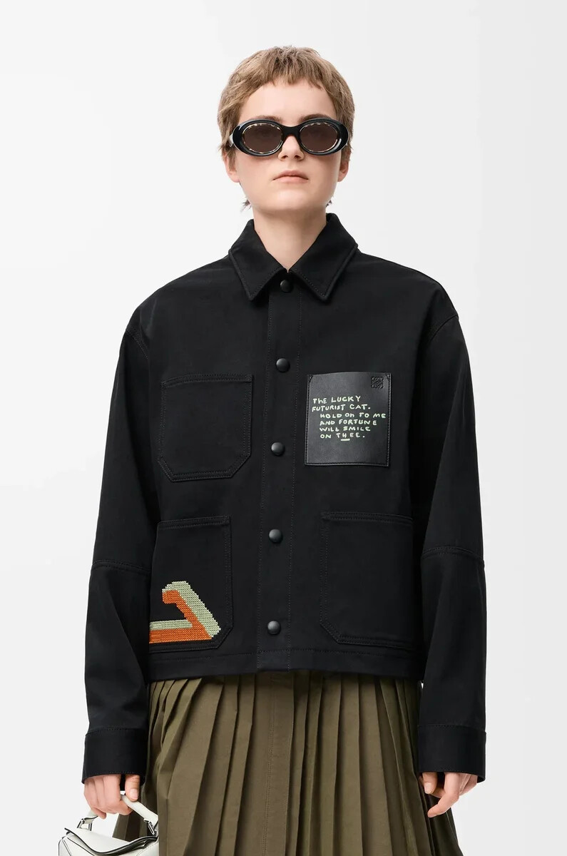 chaqueta de algodón negra