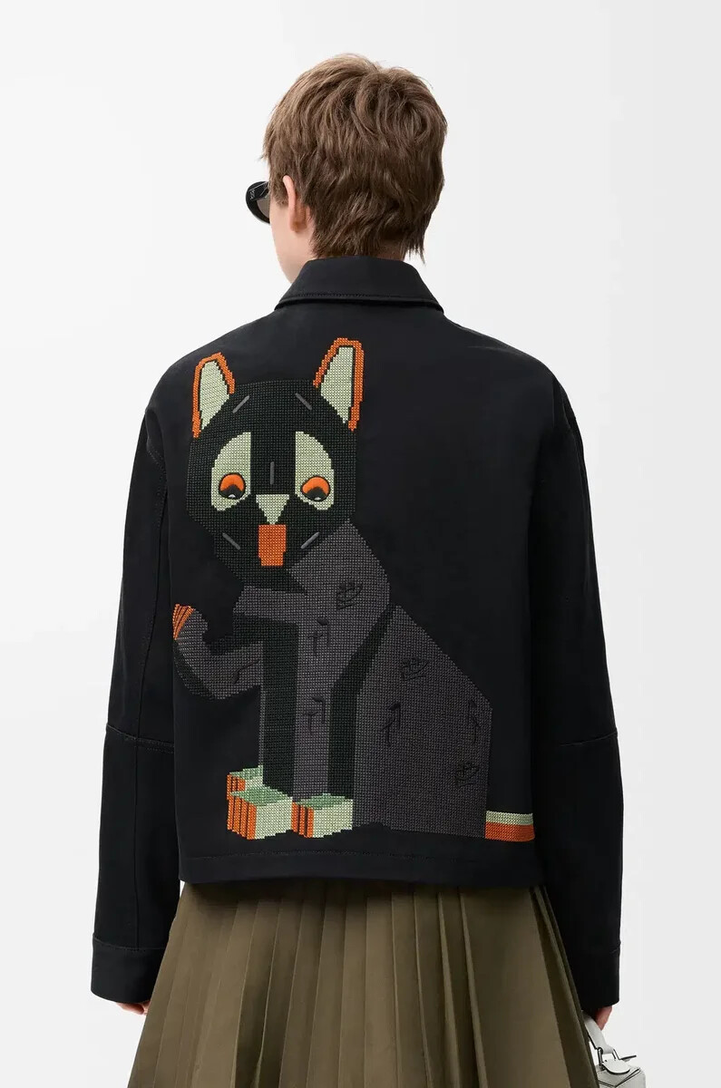 chaqueta de algodón negra