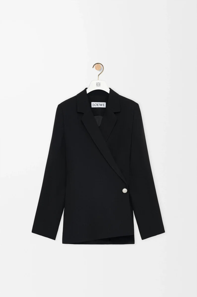 chaqueta en mezcla de viscosa elástica negra