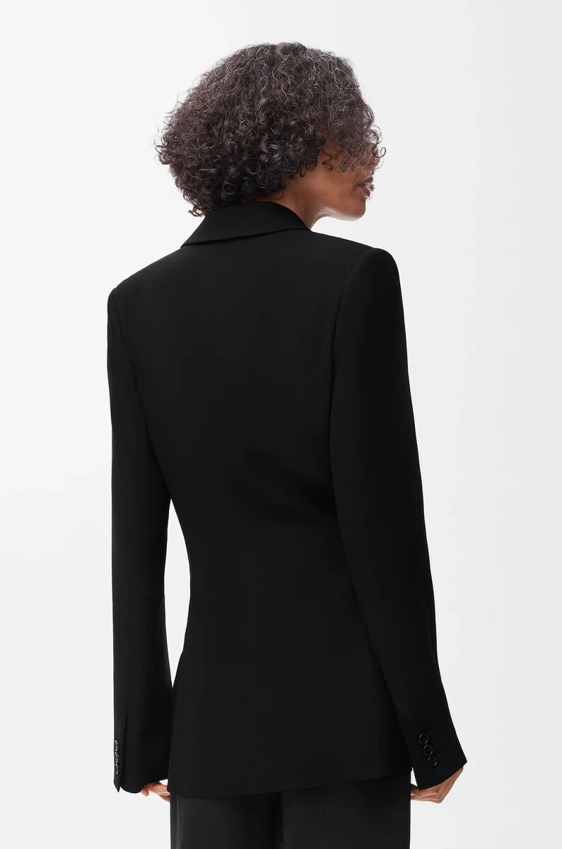 chaqueta en mezcla de viscosa elástica negra