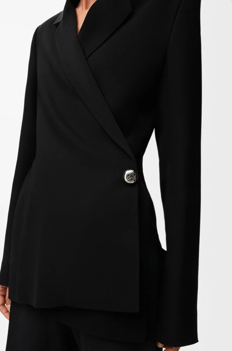 chaqueta en mezcla de viscosa elástica negra