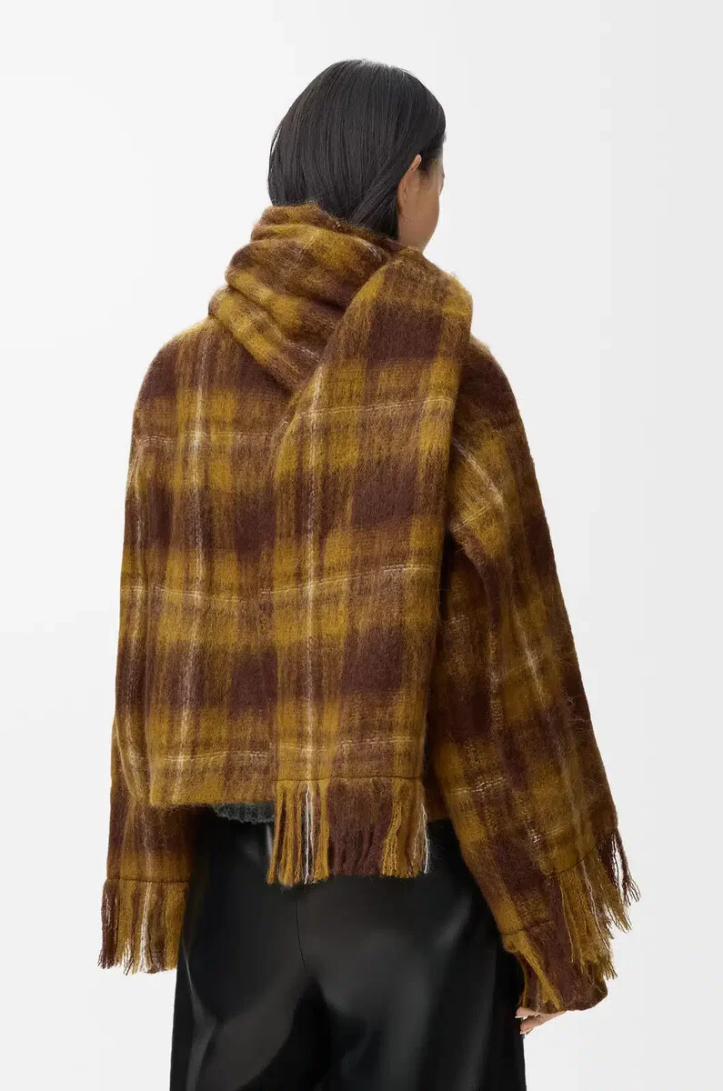 chaqueta en mezcla de mohair y lana amarillomulticolor