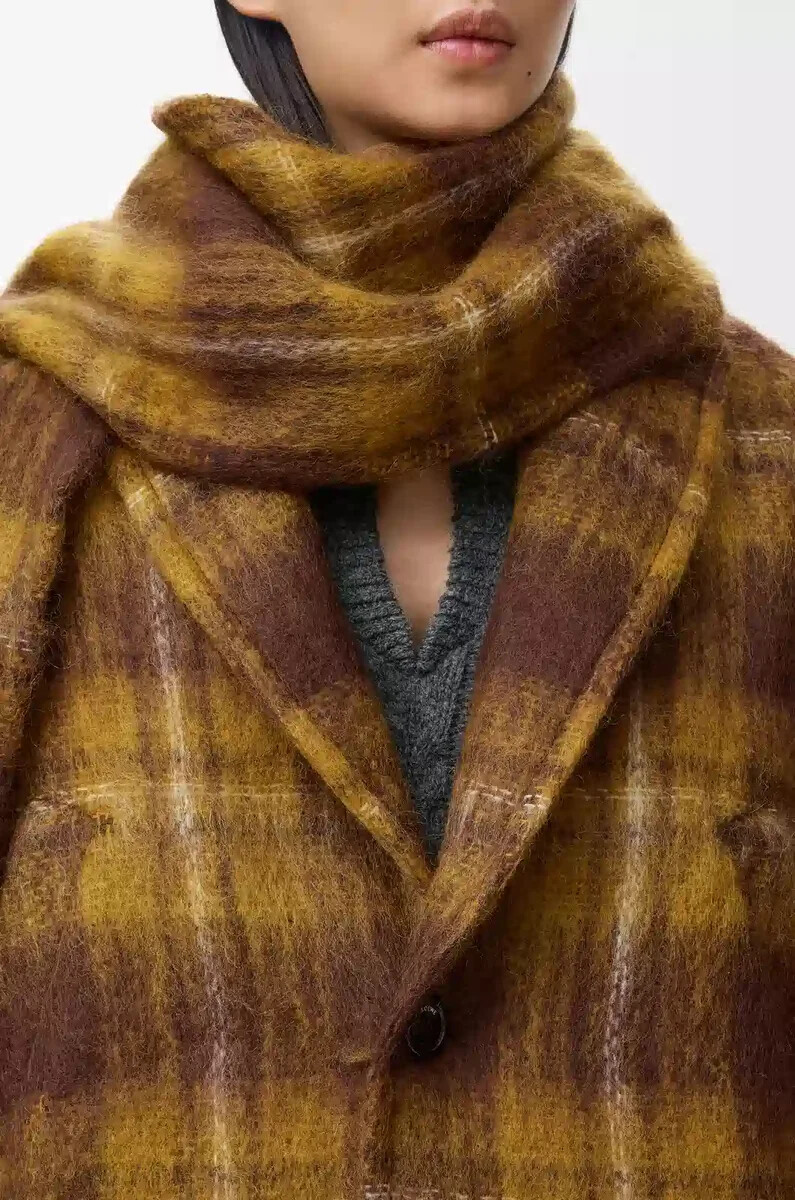 chaqueta en mezcla de mohair y lana amarillomulticolor