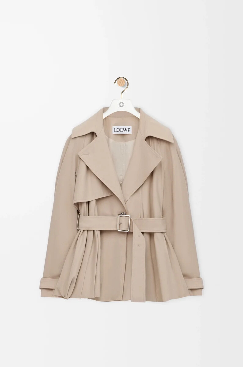 chaqueta de algodón beige