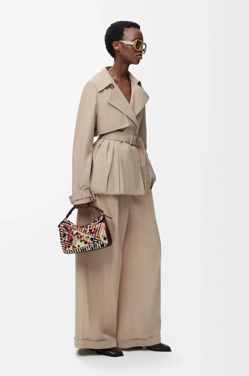 chaqueta de algodón beige