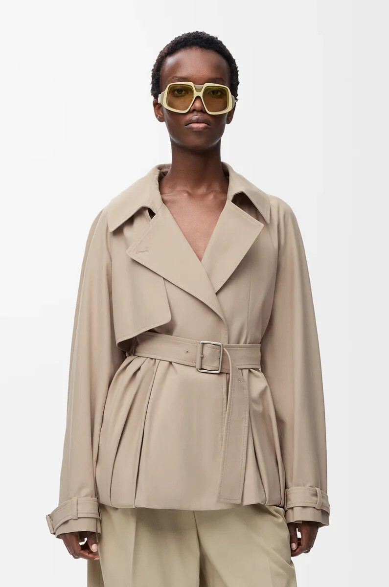 chaqueta de algodón beige