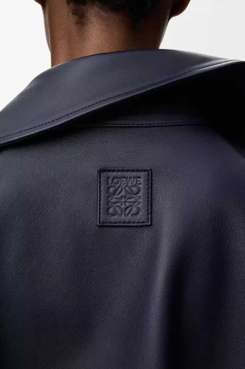 chaqueta en napa de cordero azul marino