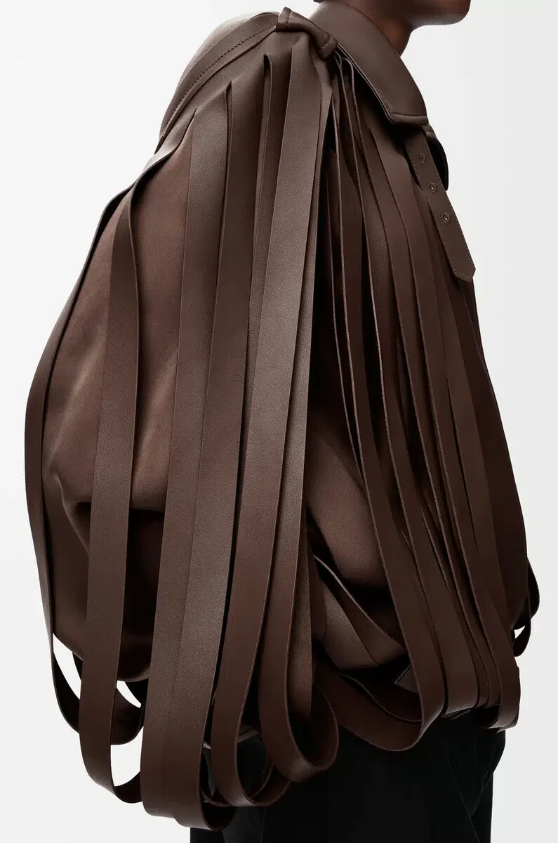 chaqueta de piel de cordero napa marrón