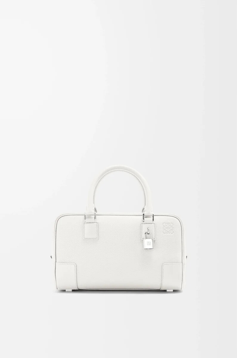 bolso amazona 23 en piel de becerro granulada suave blanco suave