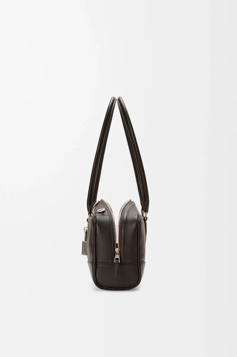 bolso cropped panta amazona 31 en piel de becerro brillante vintage brown