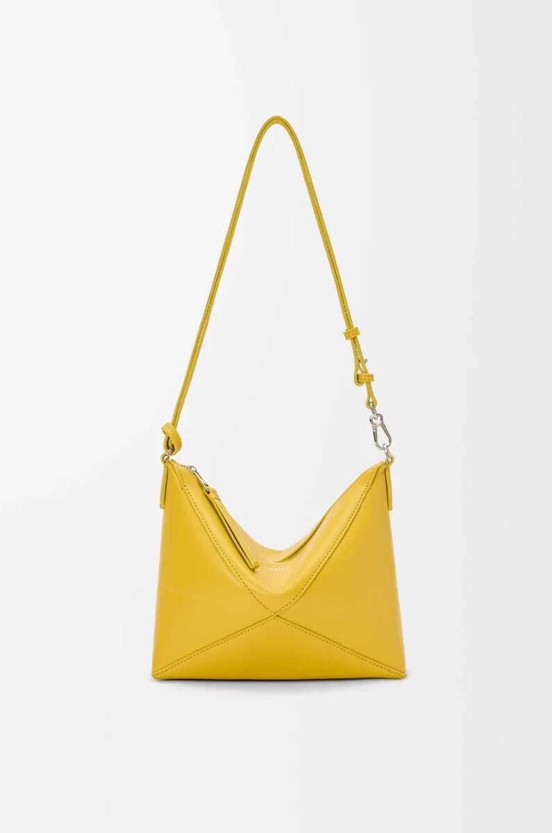 bolso puzzle fold en piel de becerro napa brillante dandelion