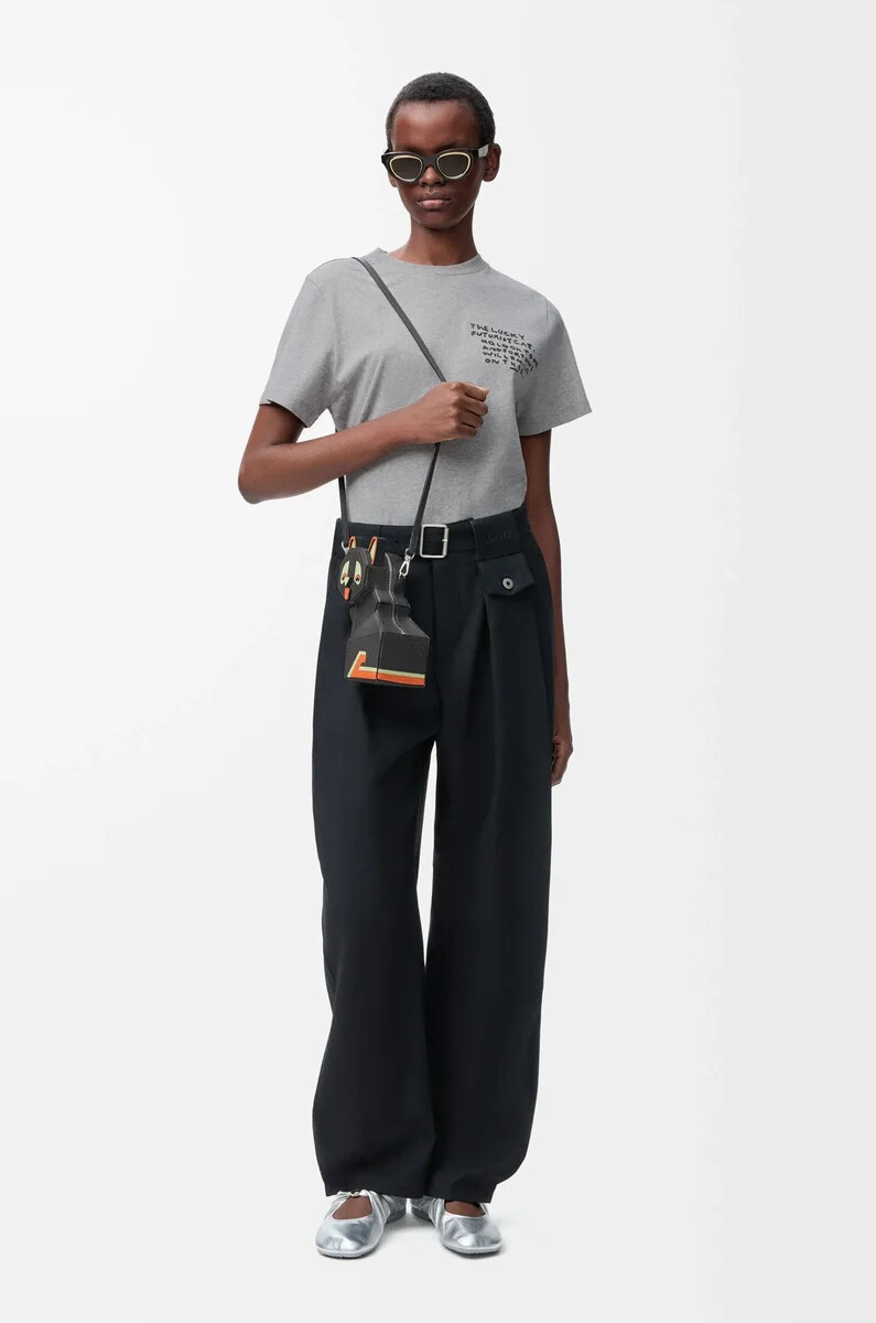 camiseta de corte regular en algodón gris melange