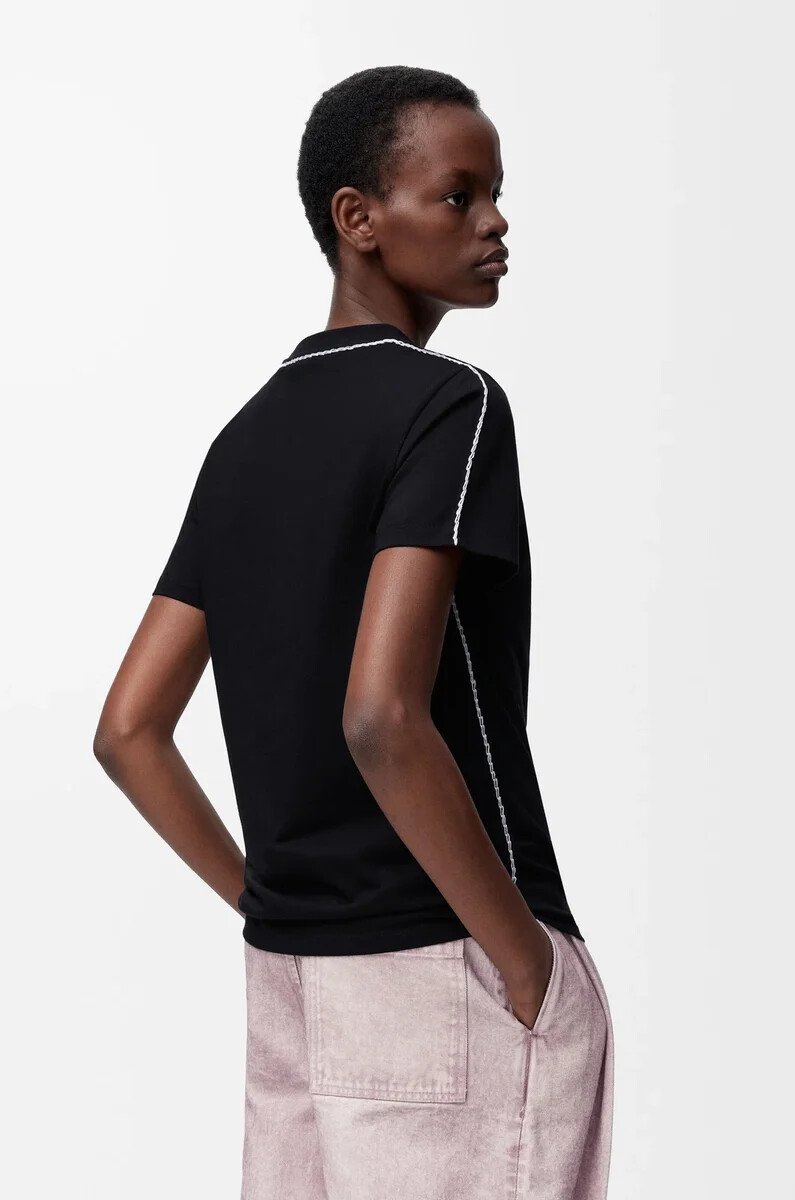 camiseta regular fit de algodón color negro