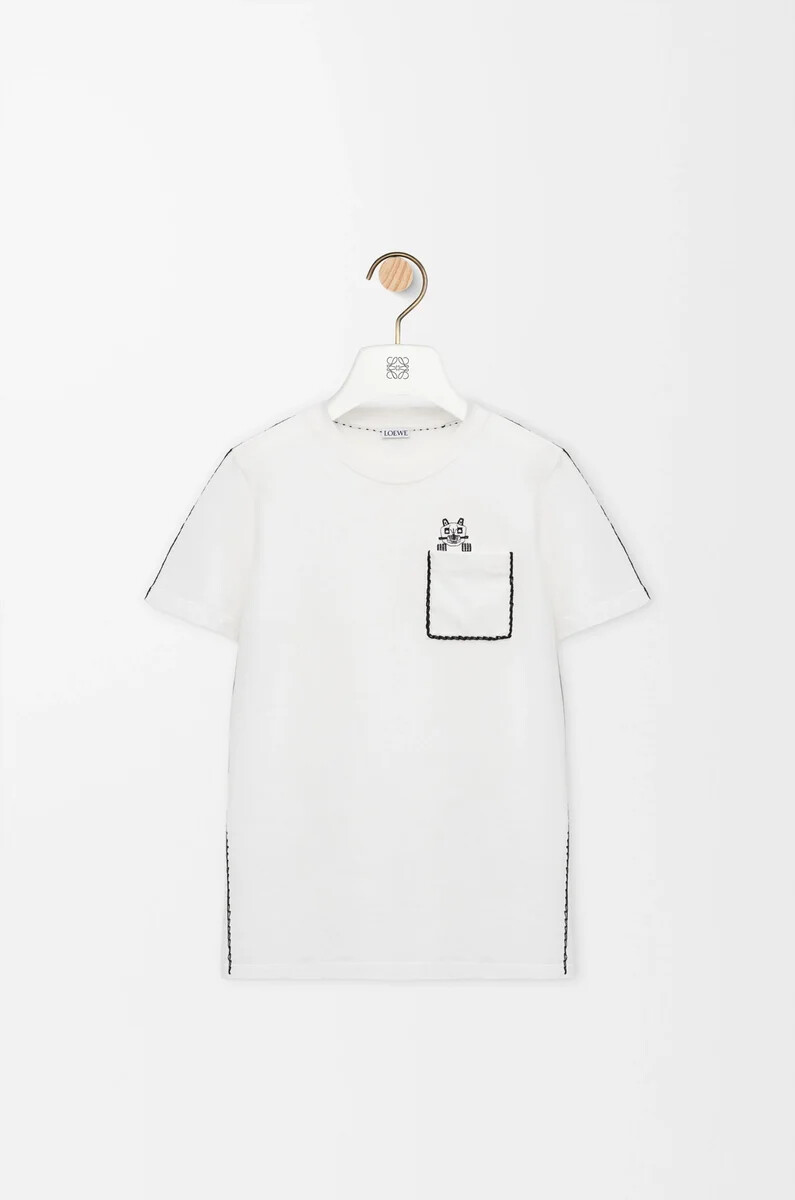 camiseta regular fit en algodón color blanco