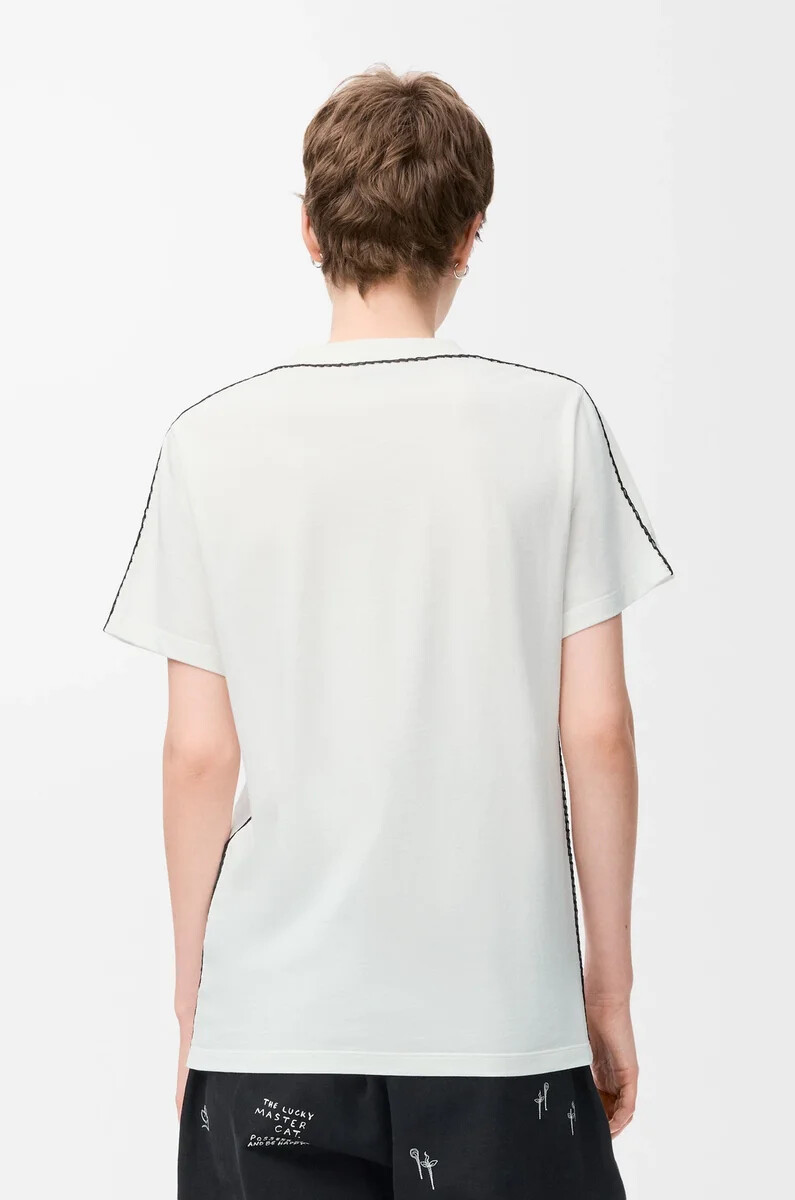 camiseta regular fit en algodón color blanco