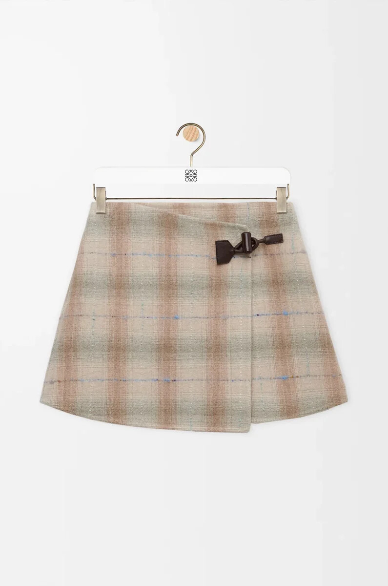 minifalda en mezcla de lana y cachemira beige
