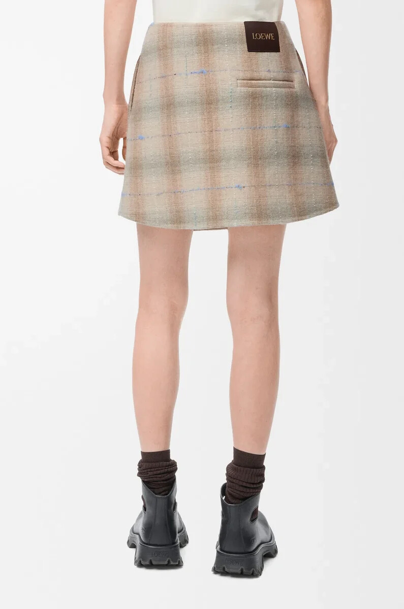 minifalda en mezcla de lana y cachemira beige