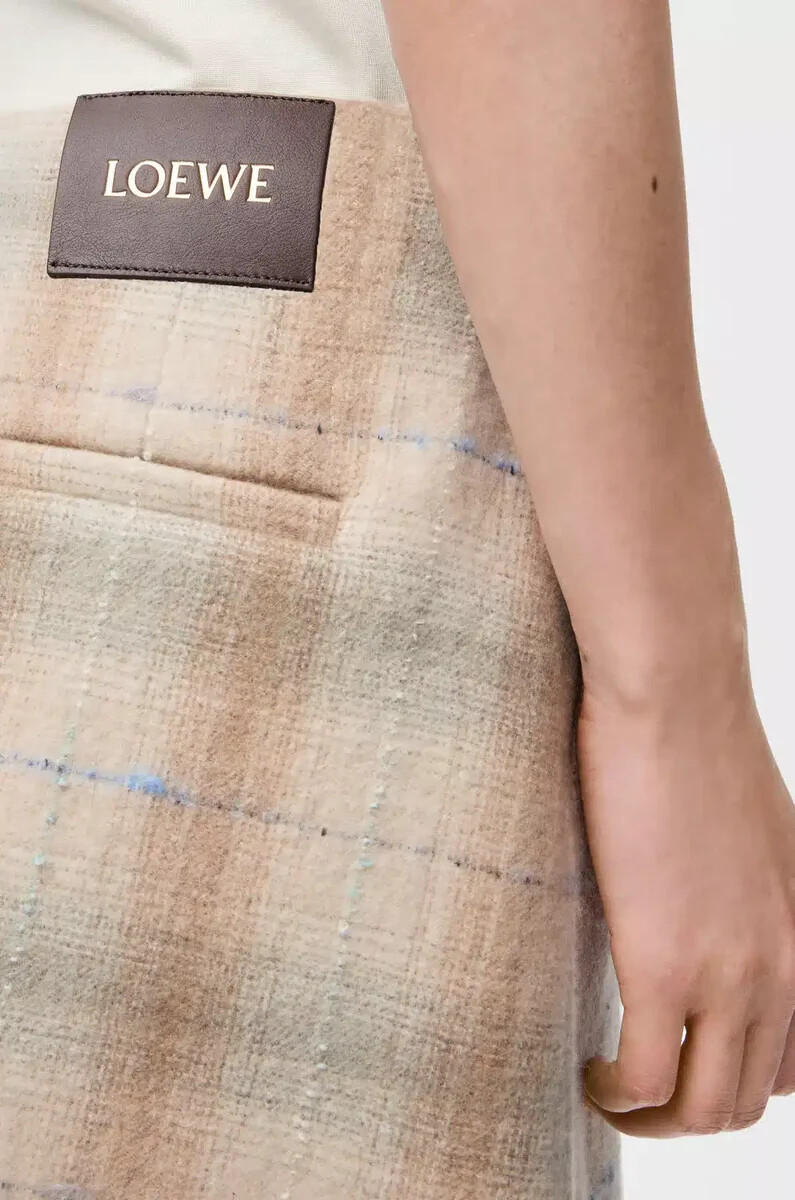 minifalda en mezcla de lana y cachemira beige