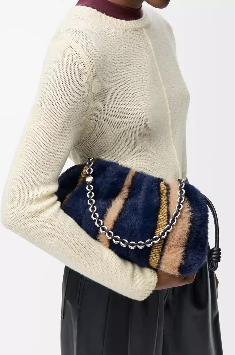 monedero mediano flamenco en punto jacquard multicolor azul marino oscuro