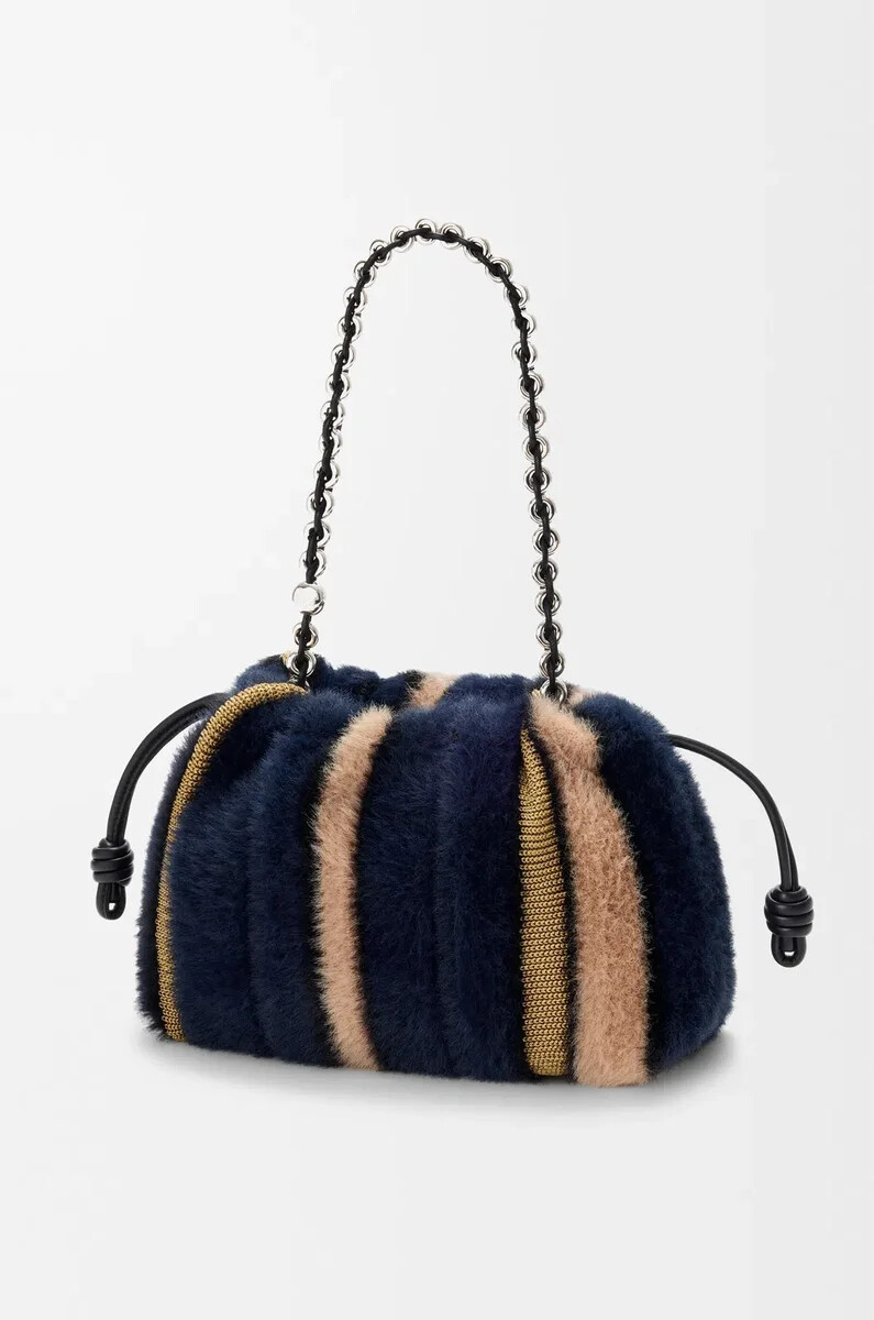 monedero mediano flamenco en punto jacquard multicolor azul marino oscuro