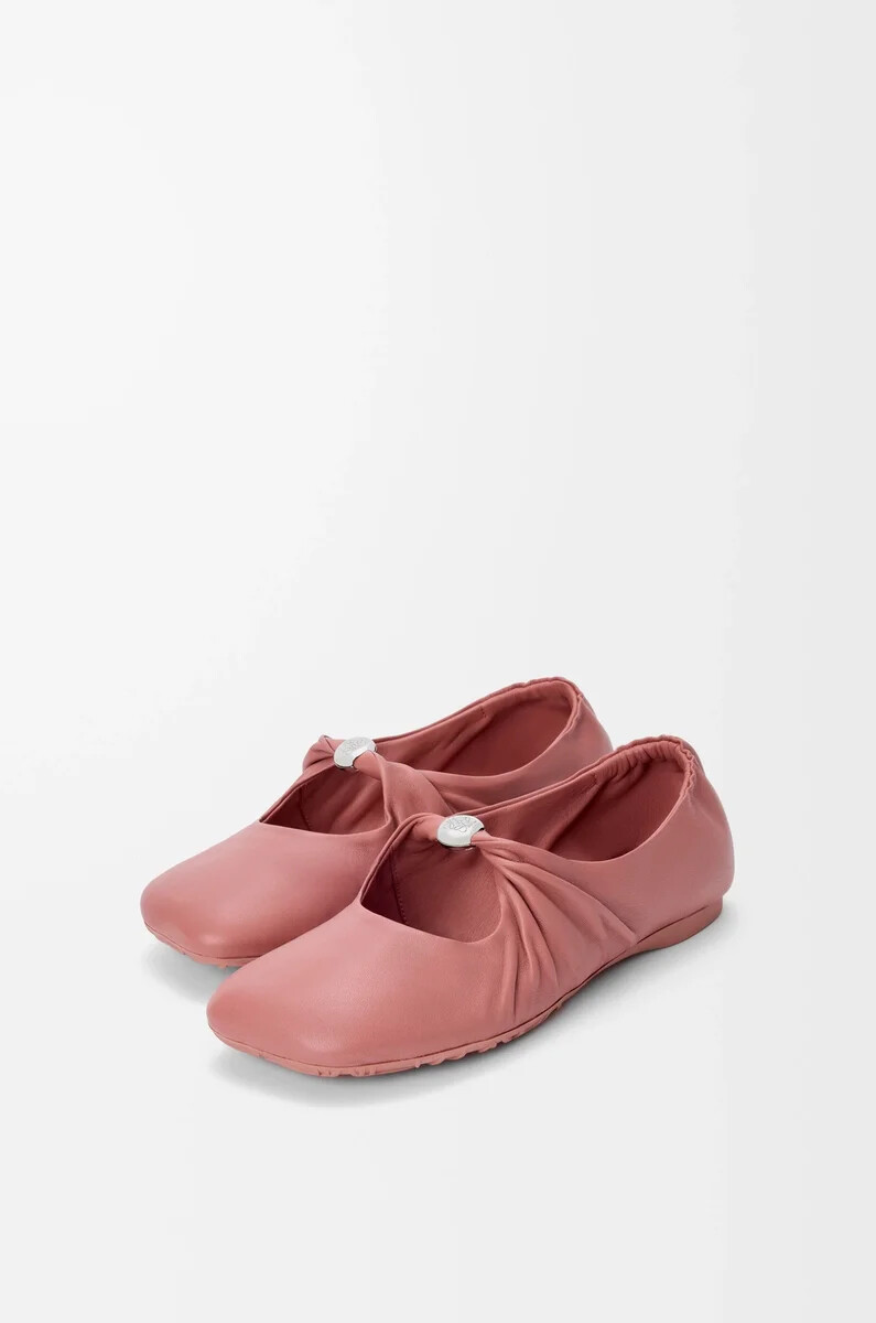 bailarina pebble soft en napa de cordero color rubor