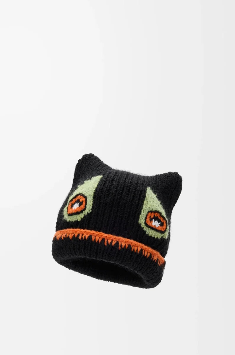gorro en mezcla de lana alpaca y mohair negro