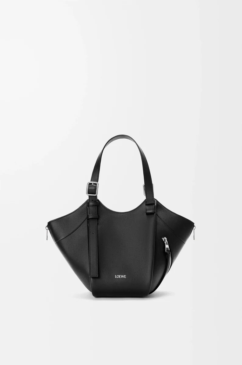 bolso hammock flip en piel de becerro clásica negra