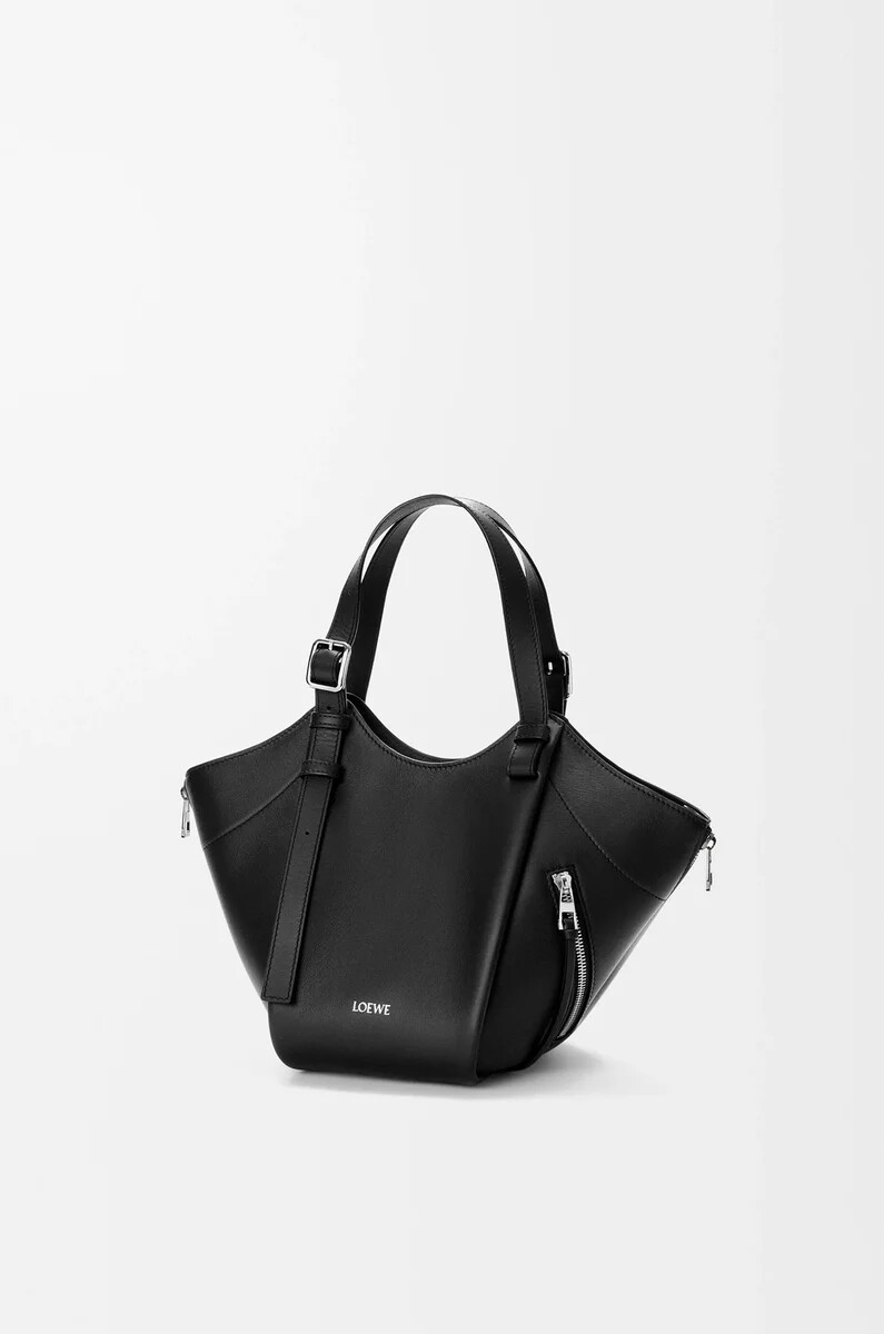 bolso hammock flip en piel de becerro clásica negra