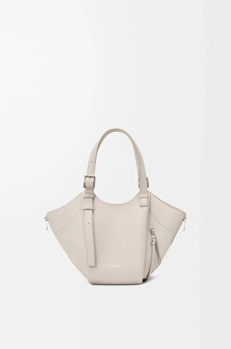 bolso hammock flip en piel de becerro clásica light ghost