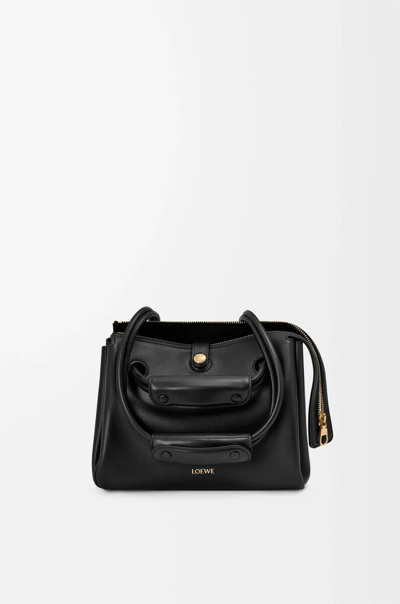 bolso pequeño madrid en piel de becerro flexible negro