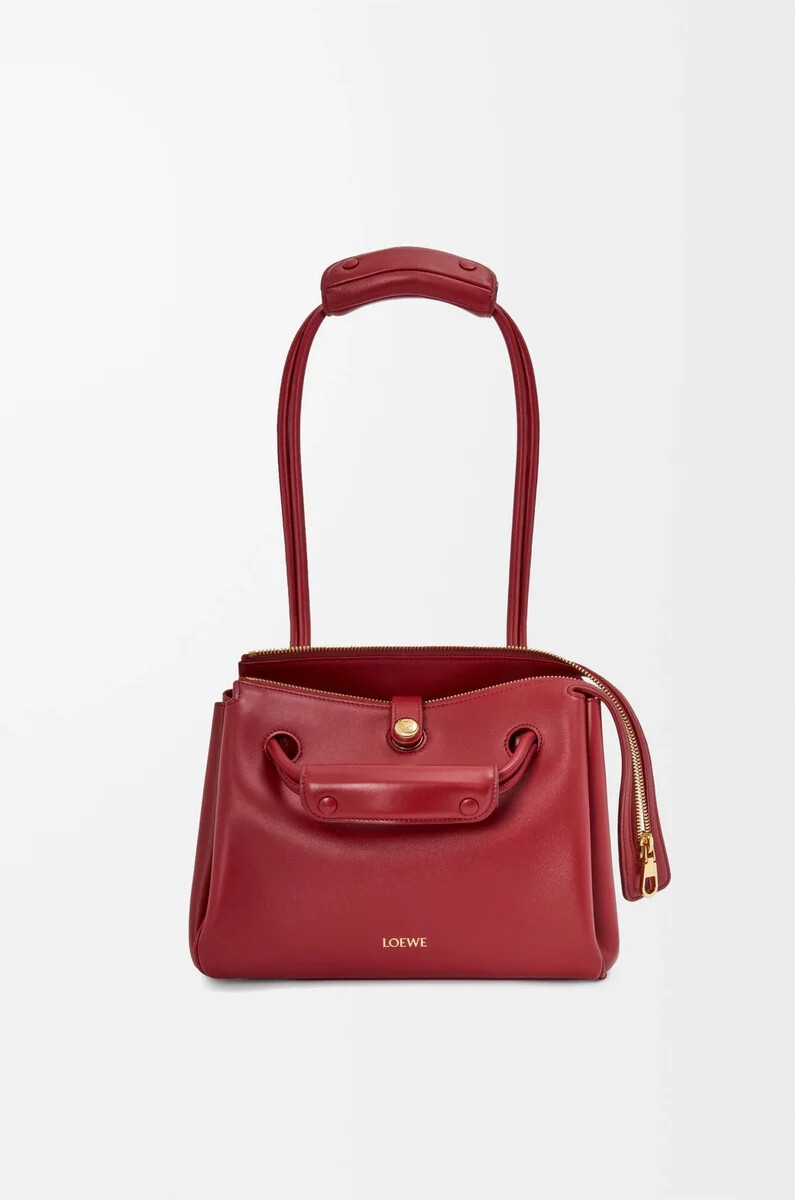 bolso pequeño madrid en piel de becerro flexible color rojo quemado