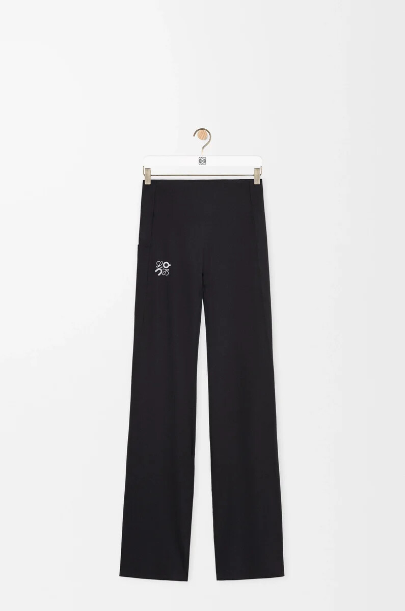 pantalones bootleg suaves en jersey técnico negro