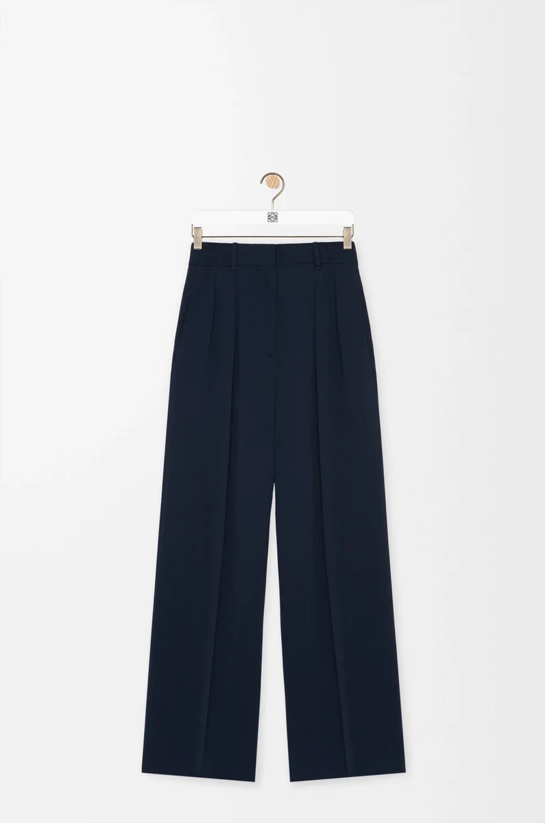 pantalón en viscosa elástica azul medianoche