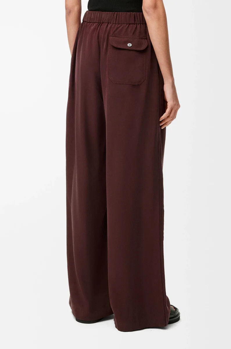 pantalón de pijama de seda burdeos