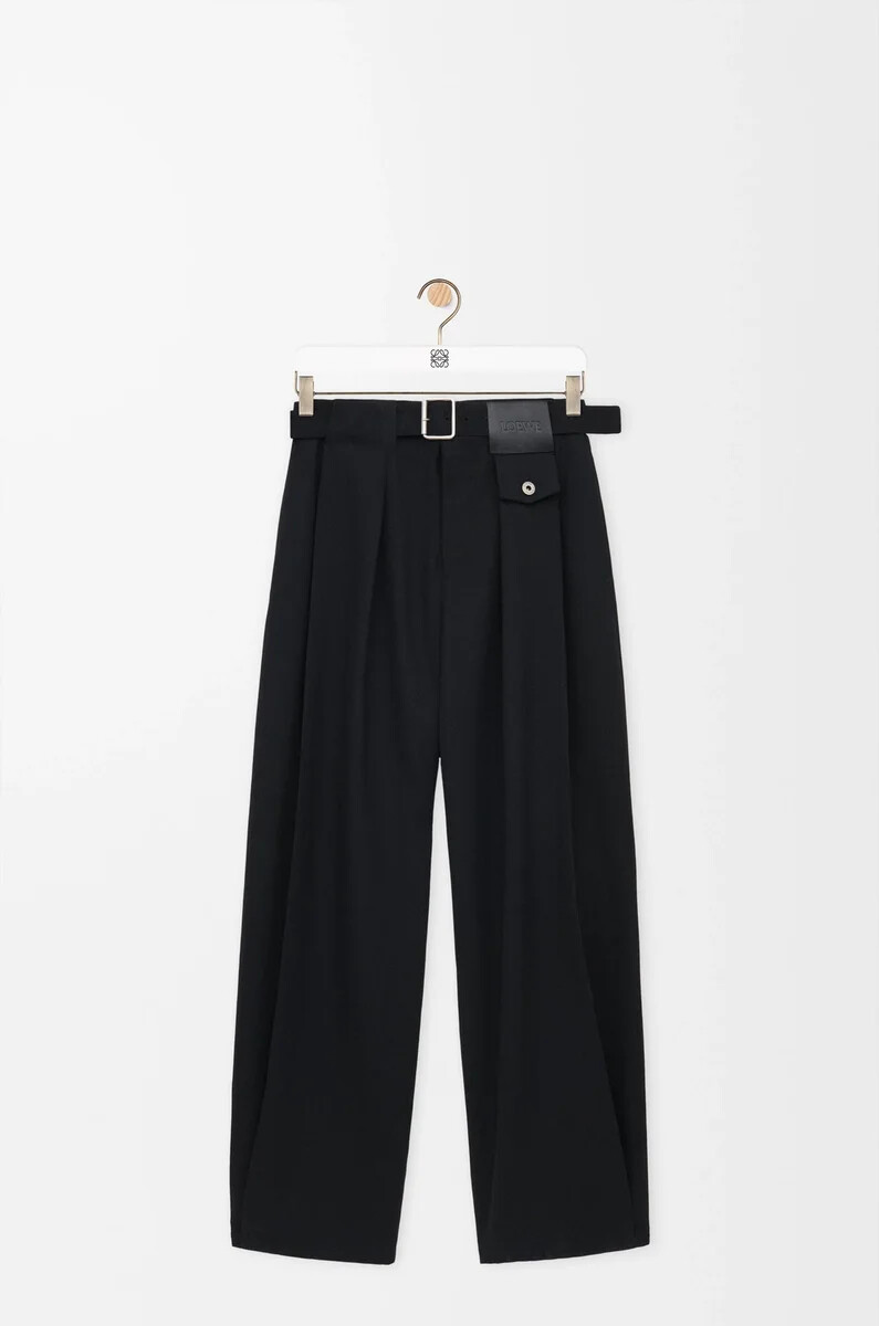 pantalones de lana negro