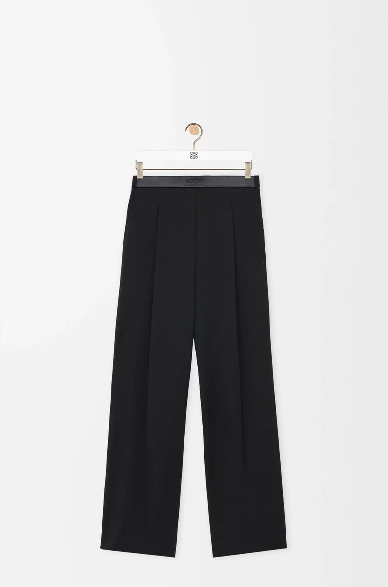 pantalones de lana negro