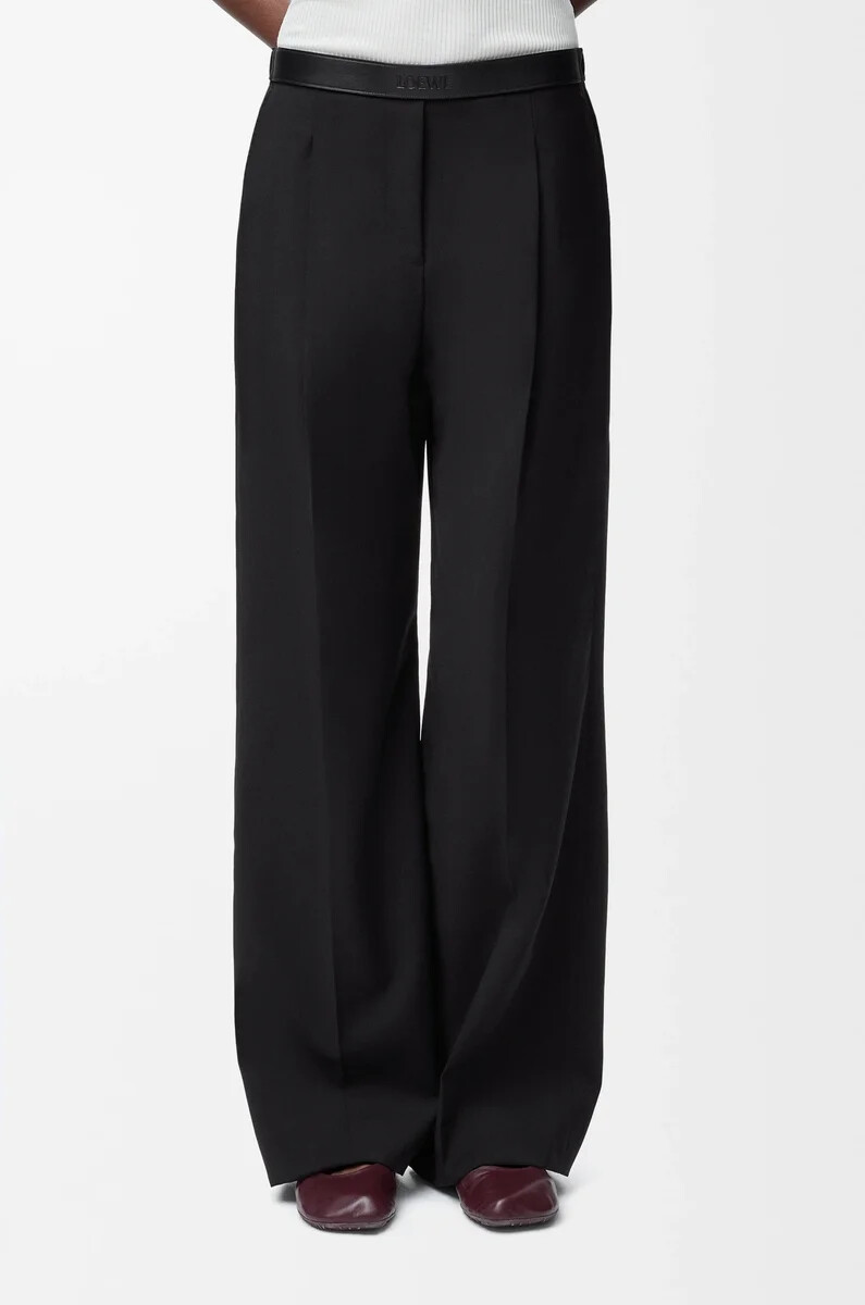 pantalones de lana negro