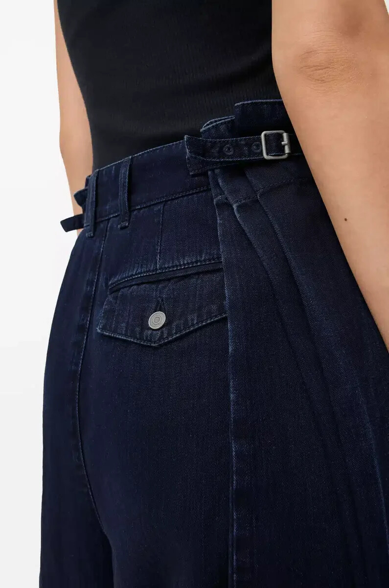 vaqueros drapeados en denim Índigo oscuro
